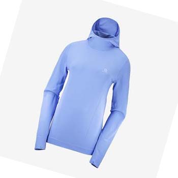 Salomon ESSENTIAL SEAMLESS Kapucnis Pulóver Női Kék | HU 3095NWY